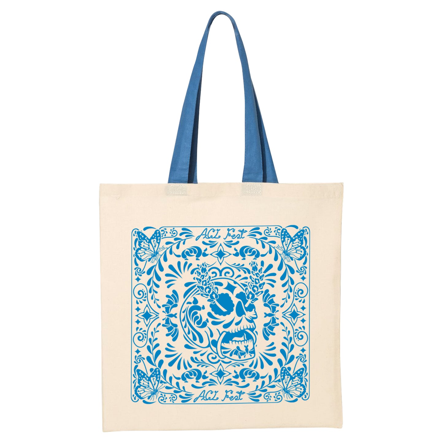 Bluebonnet Skull Tote Bag