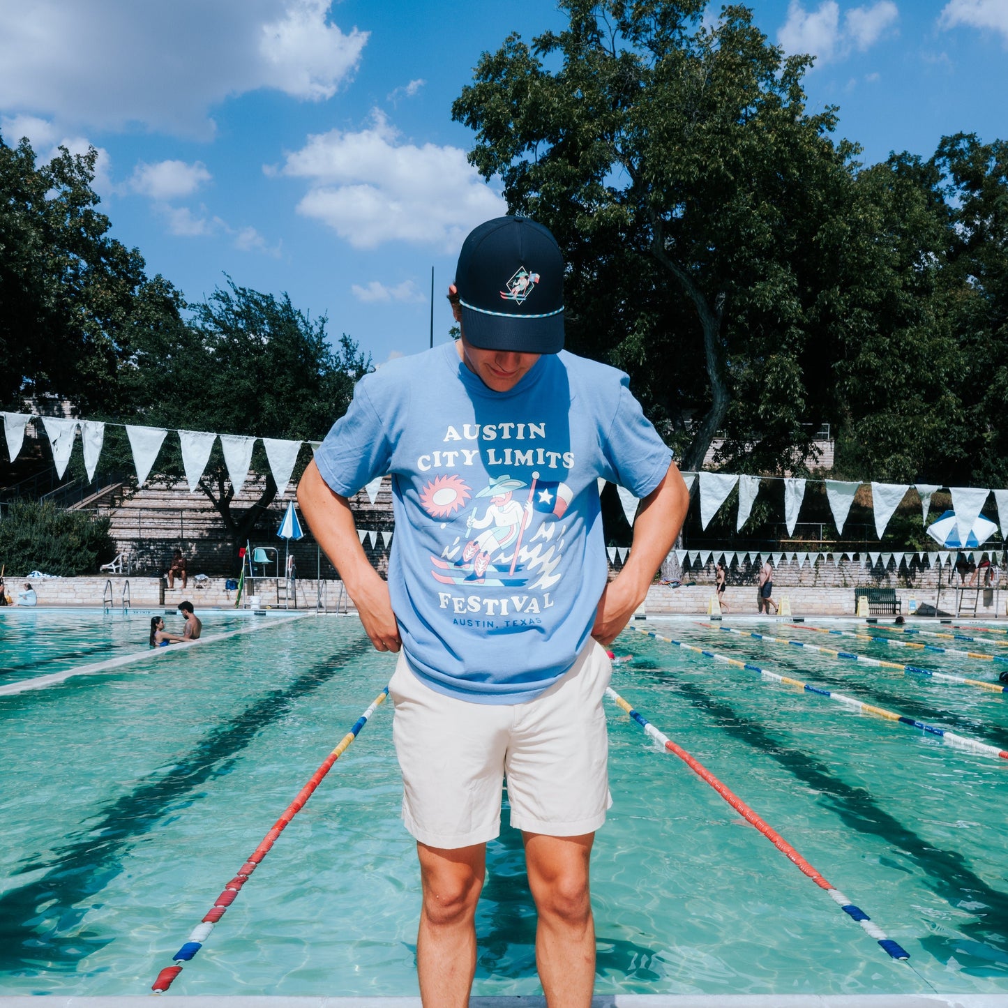 Water Skiing Cowboy Lineup Tee