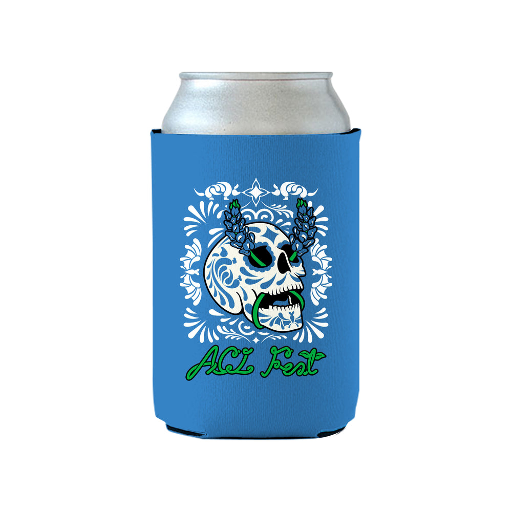 Bluebonnet Skull Koozie