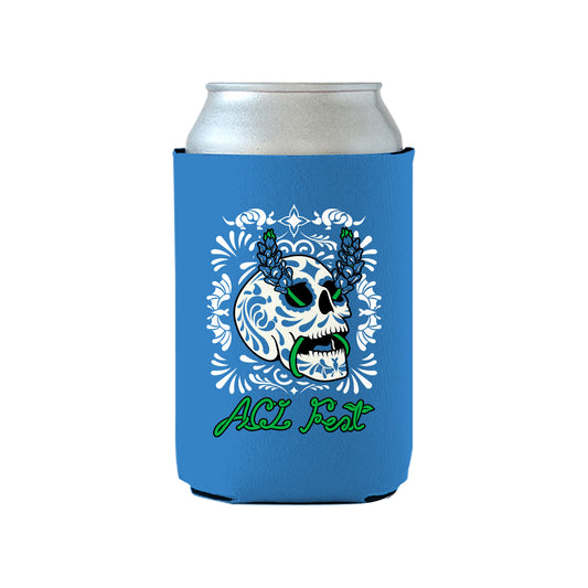 Bluebonnet Skull Koozie