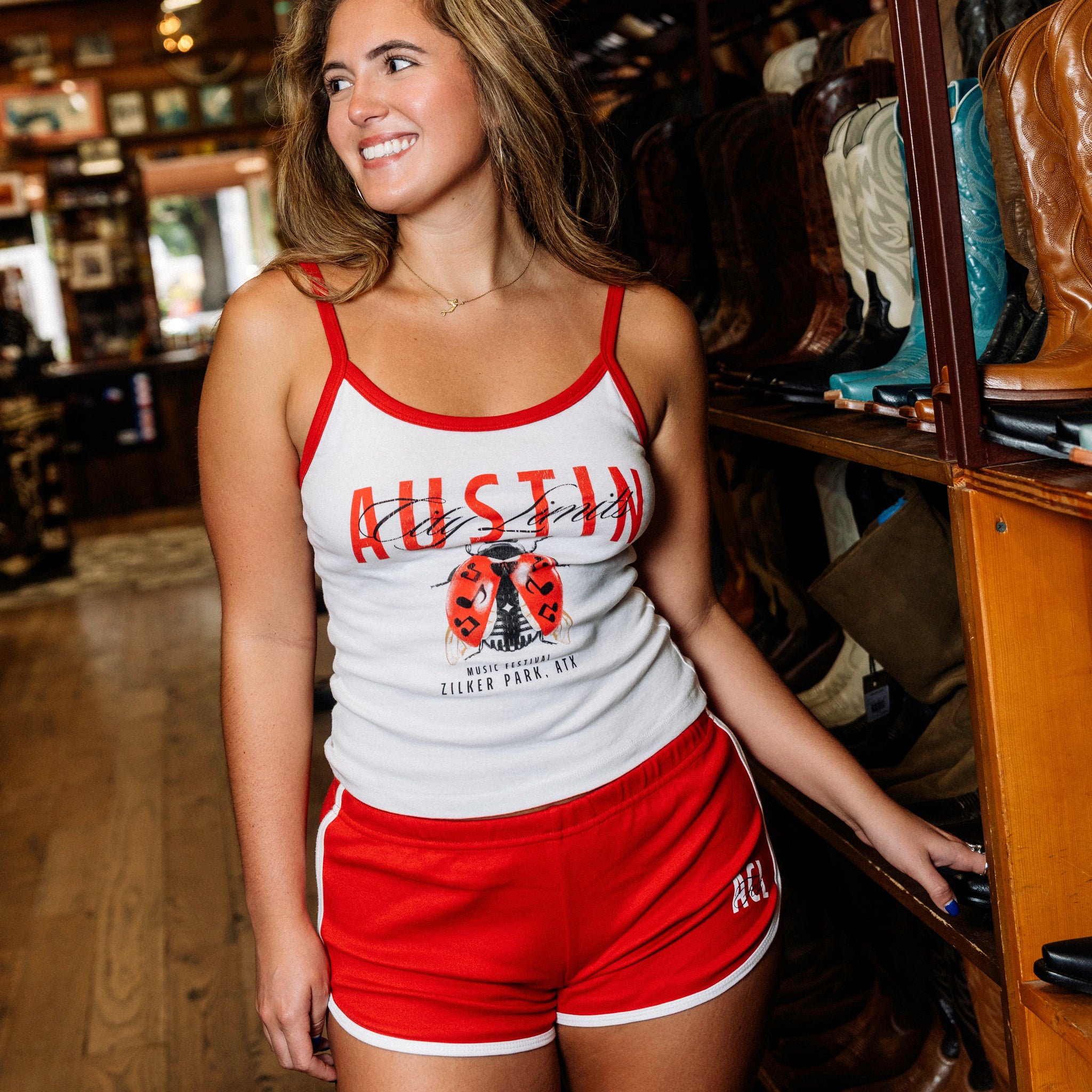 Women's Ladybug Spaghetti Tank – ACL Music Festival