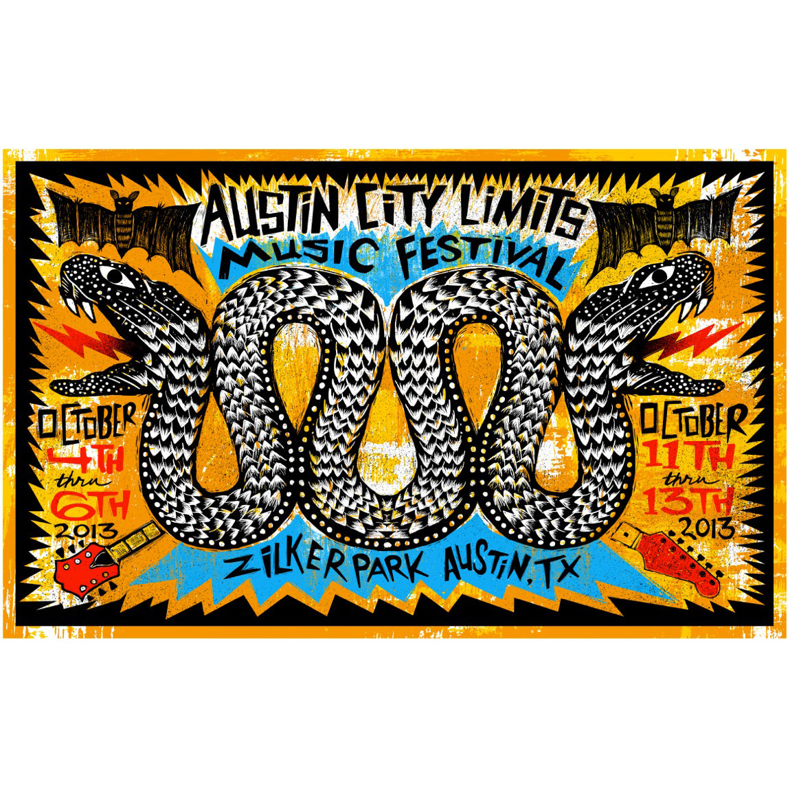 2013 Signed & Numbered ACL Festival Artist Poster